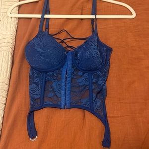 Blue lace top